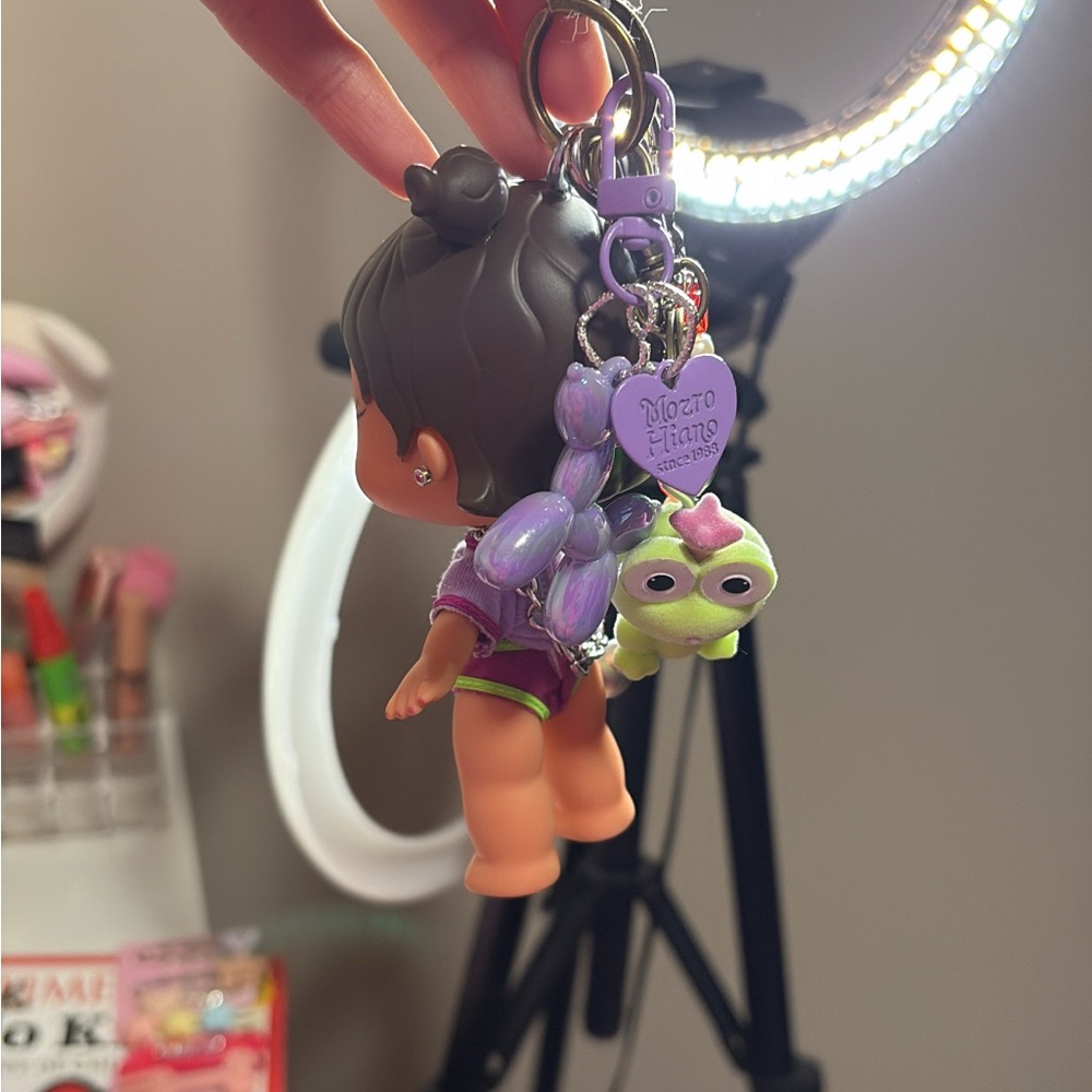 Purple and Green Doll Keychain Accessory